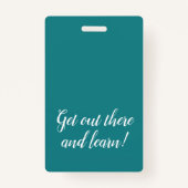 Teal Vertical Stripe Homeschool Educator ID Badge Ausweis (Rückseite)