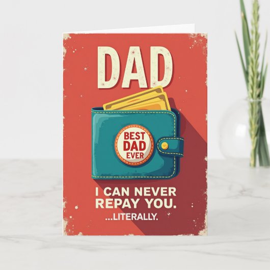 Teal Wallet Dad Illustrationskarte Karte (Vorderseite)