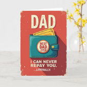 Teal Wallet Dad Illustrationskarte Karte (Gelbe Blume)