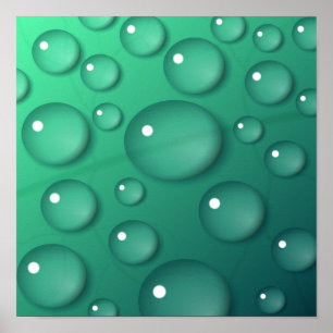 Teal-Wassertropfen-Textur Poster