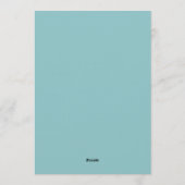 Teal Watercolor Bloom Romance Wedding Einladung (Rückseite)