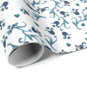 Teal Watercolor Boho Geschenkpapier (Rolleneckpunkt)