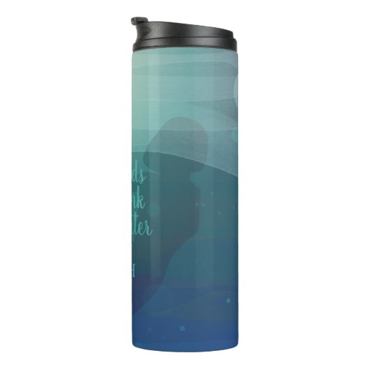 Teal Watercolor Mermaid Thermal Tumbler Thermosbecher (Nach rechts gedreht)