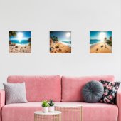 Teal Watercolor Sea Turtle Coastal Zen Bilderwand Sets (Wohnzimmer)