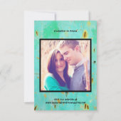 Teal Weathered Wood Heart 3x5Wedding Save the Date (Rückseite)