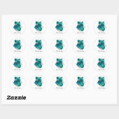 Teal WEdding roses customizable Runder Aufkleber (Blatt)