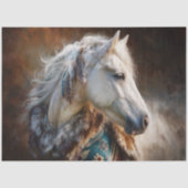 Teal Western Ivory Stallion Tissue Paper Seidenpapier (Vorderseite)