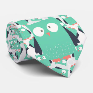 Teal Whimsical Owl Krawatte