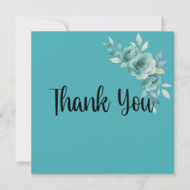 Teal Whisper Blooms Hochzeit Dankeskarte