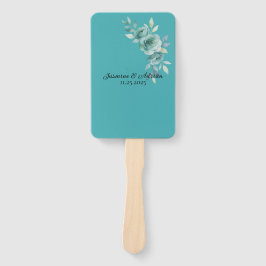 Teal Whisper Blooms Hochzeit Fächer