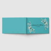 Teal Whisper Blooms Hochzeit Gästebuch (Voll)