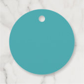 Teal Whisper Blooms Hochzeit Geschenkanhänger (Rückseite)