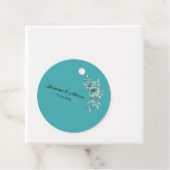 Teal Whisper Blooms Hochzeit Geschenkanhänger (Beispiel)