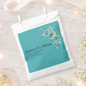 Teal Whisper Blooms Hochzeit Geschenktütchen (Ausgeschnitten)