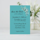 Teal Whisper Blooms Hochzeit Save The Date (Stehend Vorderseite)