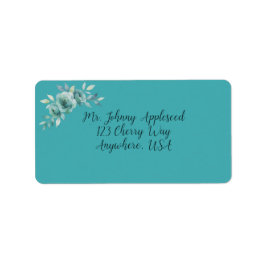 Teal Whisper Blooms Hochzeitsadresse Adressaufkleber