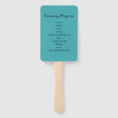 Teal Whisper Blooms Wedding Fächer (Rückseite)