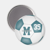 teal white soccer team colors magnet (Vorderseite/Rückseite)