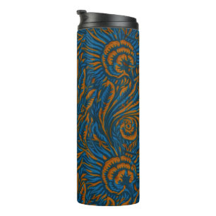 Teal William Morris Stil Akanthusblatt Botanisch Thermosbecher