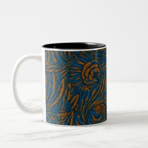 Teal William Morris Stil Akanthusblatt Botanisch Zweifarbige Tasse