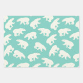 Teal Winter Christmas Theme Patterned Gift Geschenkpapier Set (Vorderseite 2)