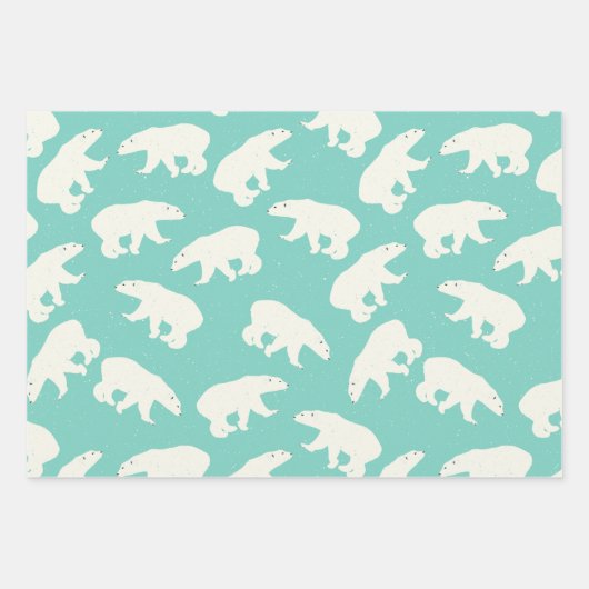 Teal Winter Christmas Theme Patterned Gift Geschenkpapier Set (Vorderseite 2)