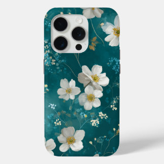 Teal With Soft White Blossoms  Case-Mate iPhone Hülle
