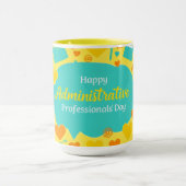 Teal Yellow Admin Professionals Day Icons Tasse (Zentrum)
