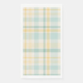 Teal Yellow Plaid Spring Easter Paper Guest Towels Serviette (Vorderseite)