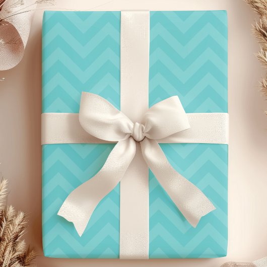 Teal-Zickzack-Moderne Chic Geschenkpapier