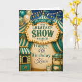 Teal-Zirkusparty Karte (Gelbe Blume)