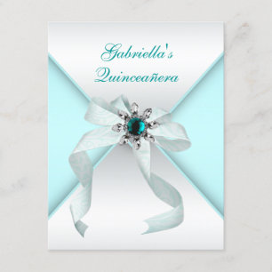 Tealblaue Quinceanera Einladung