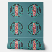 Teale und rosa Jugendstil