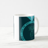 Tealfarbener Diamantring - Save-the-Date Kaffeetasse (VorderseiteRechts)