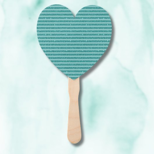 Tealgrüner Glitter-Stil mit horizontalen Streifen Fächer