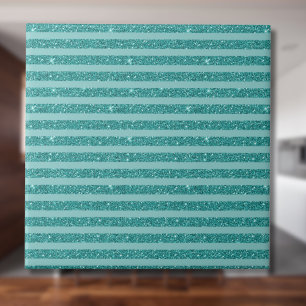 Tealgrüner Glitter-Stil mit horizontalen Streifen Fliese