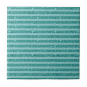 Tealgrüner Glitter-Stil mit horizontalen Streifen Fliese (Vorderseite)