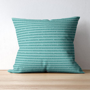 Tealgrüner Glitter-Stil mit horizontalen Streifen Kissen