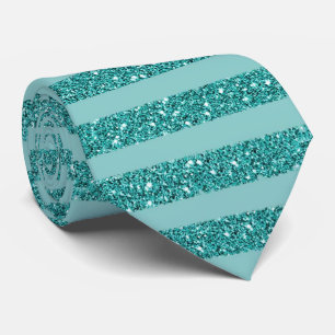 Tealgrüner Glitter-Stil mit horizontalen Streifen Krawatte