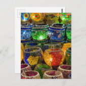 Tealights on a bazaar in Istanbul (Türkei) Postkarte (Vorne/Hinten)