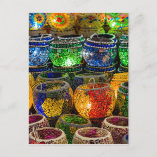 Tealights on a bazaar in Istanbul (Türkei) Postkarte