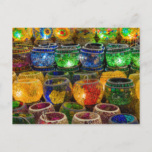 Tealights on a bazaar in Istanbul (Türkei) Postkarte