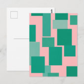 Tealrosa-Farbblockmuster modernes Abstract  Postkarte (Vorne/Hinten)