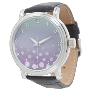 Tealy-Lila Blasen beobachten (mit Zahlen) Armbanduhr