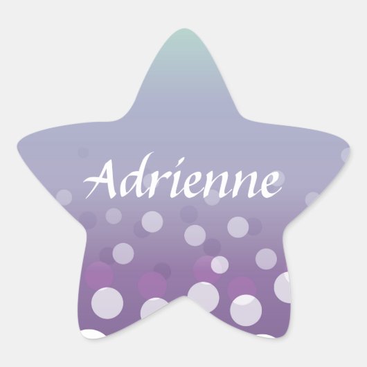 Tealy-Lila Blasen Stern-Aufkleber (Vorderseite)