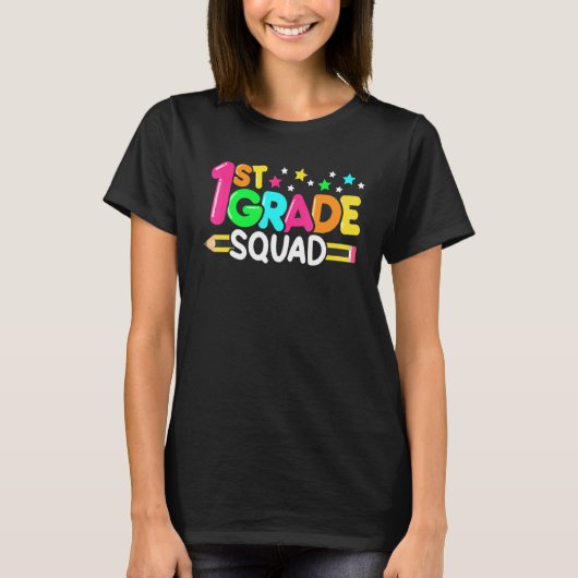 Team 1st Grade Squad Lehrer Hallo Erster Grade Cre T-Shirt (Vorderseite)