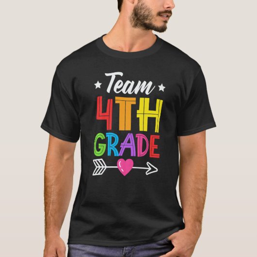 Team 4th Grade Teacher Student Kid Back To School T-Shirt (Vorderseite)