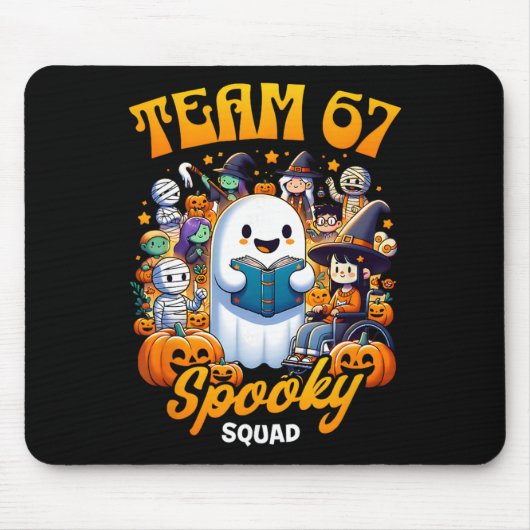Team 67 Spooky Squad Funny Six Seven Meme 6 7 Hall Mousepad (Vorne)