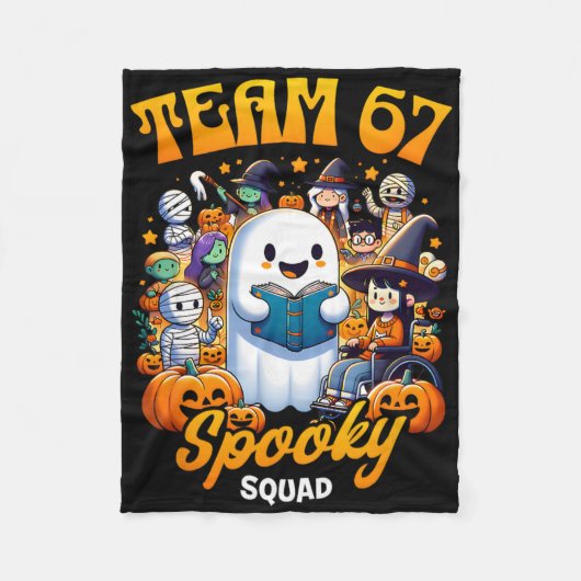 Team 67 Spooky Squad Lustiges Sechs Sieben Meme 6  Fleecedecke (Vorderseite)