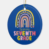 Team 7. Klasse Siebter Lehrer Student Team Zurück Keramik Ornament (Links)